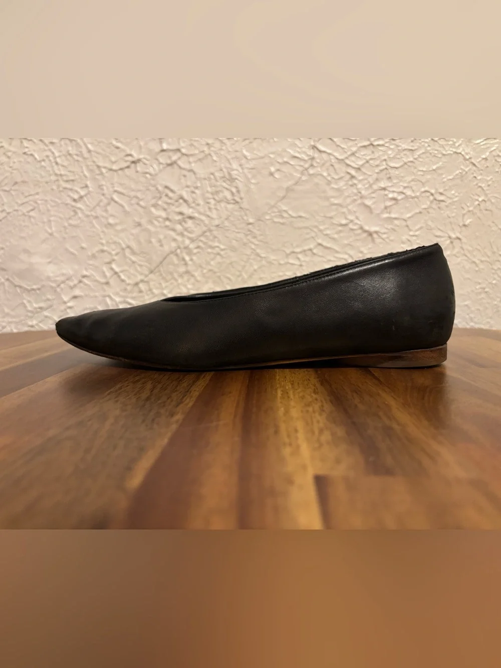 COS Black Leather Pointed Ballet Flats - Picture 1 of 15